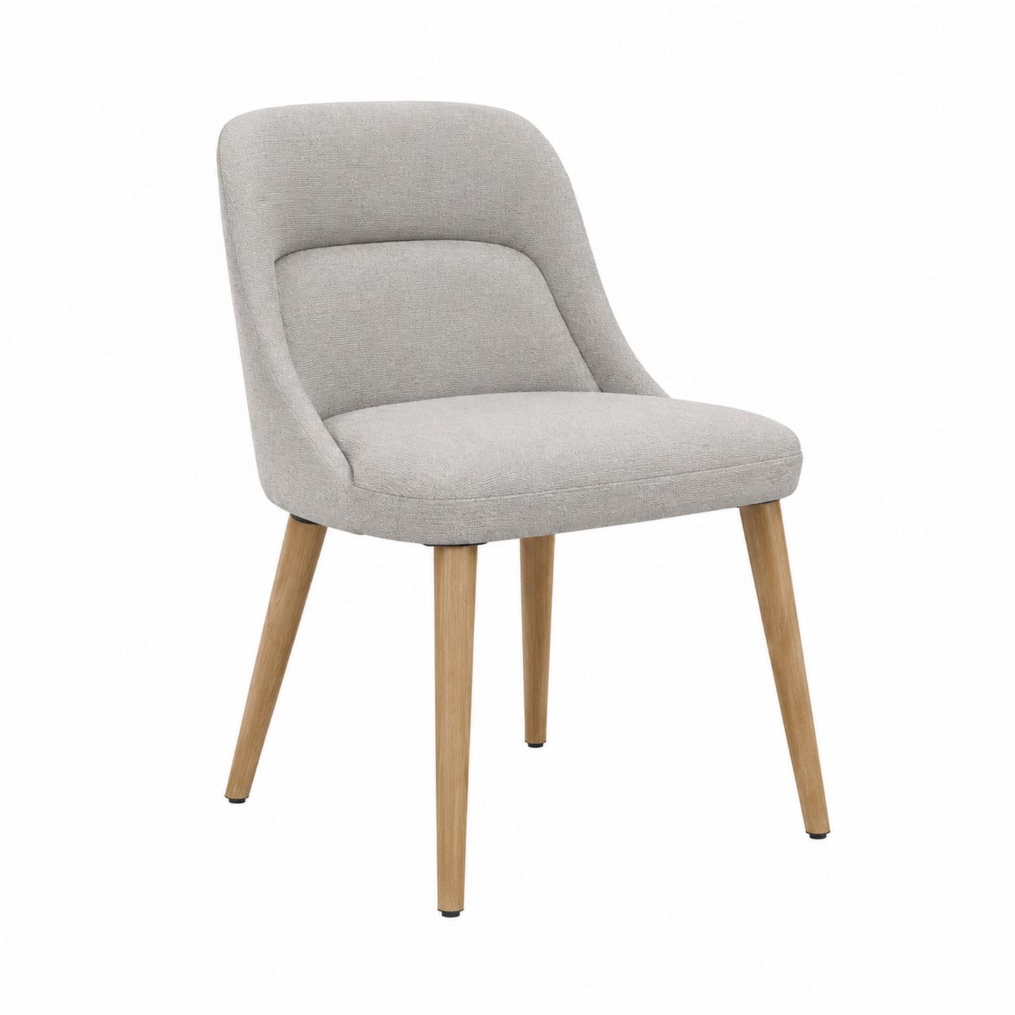 Gray Fabric Dining Chair with Oak Legs