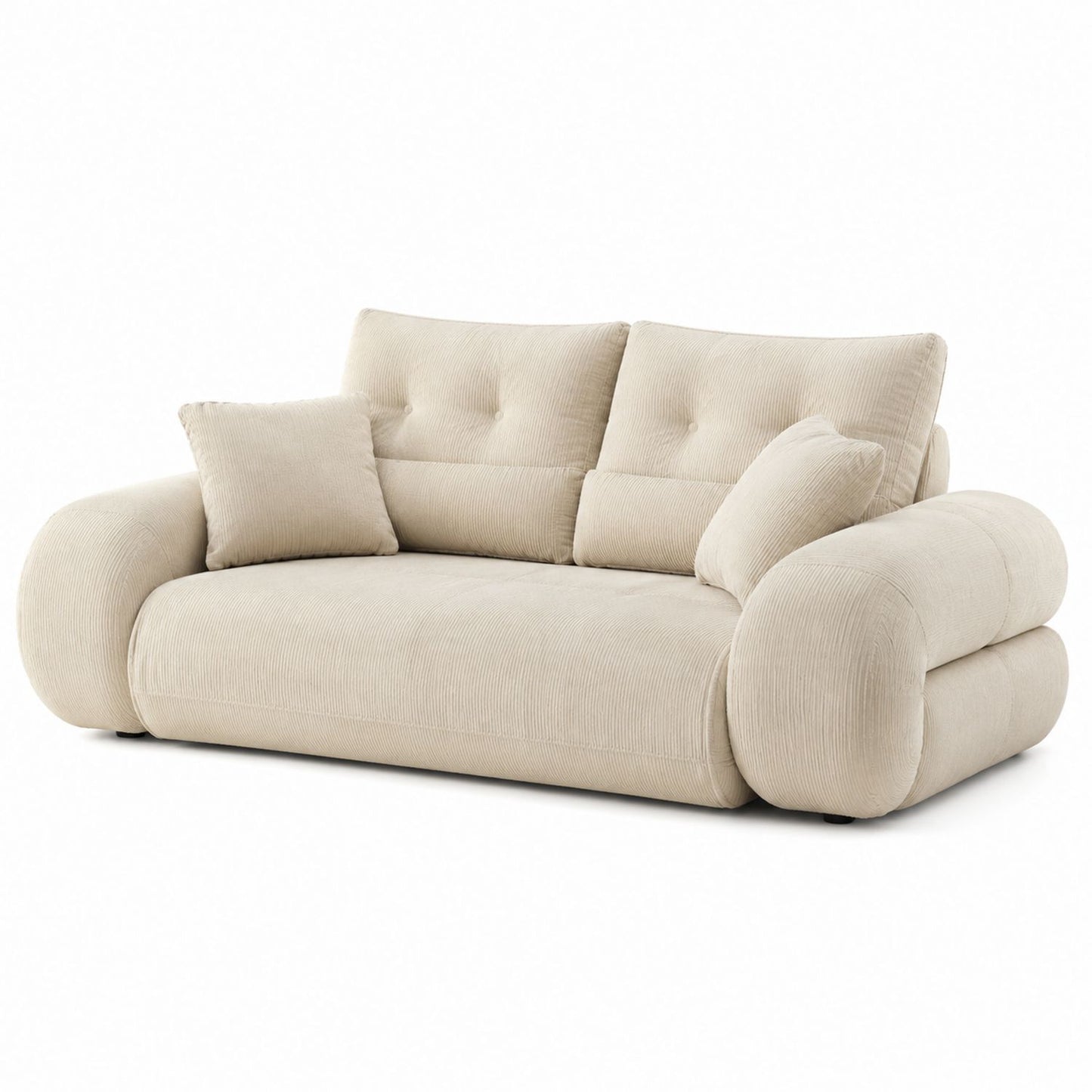 Sleeper Sofa Corduroy Beige 210cm