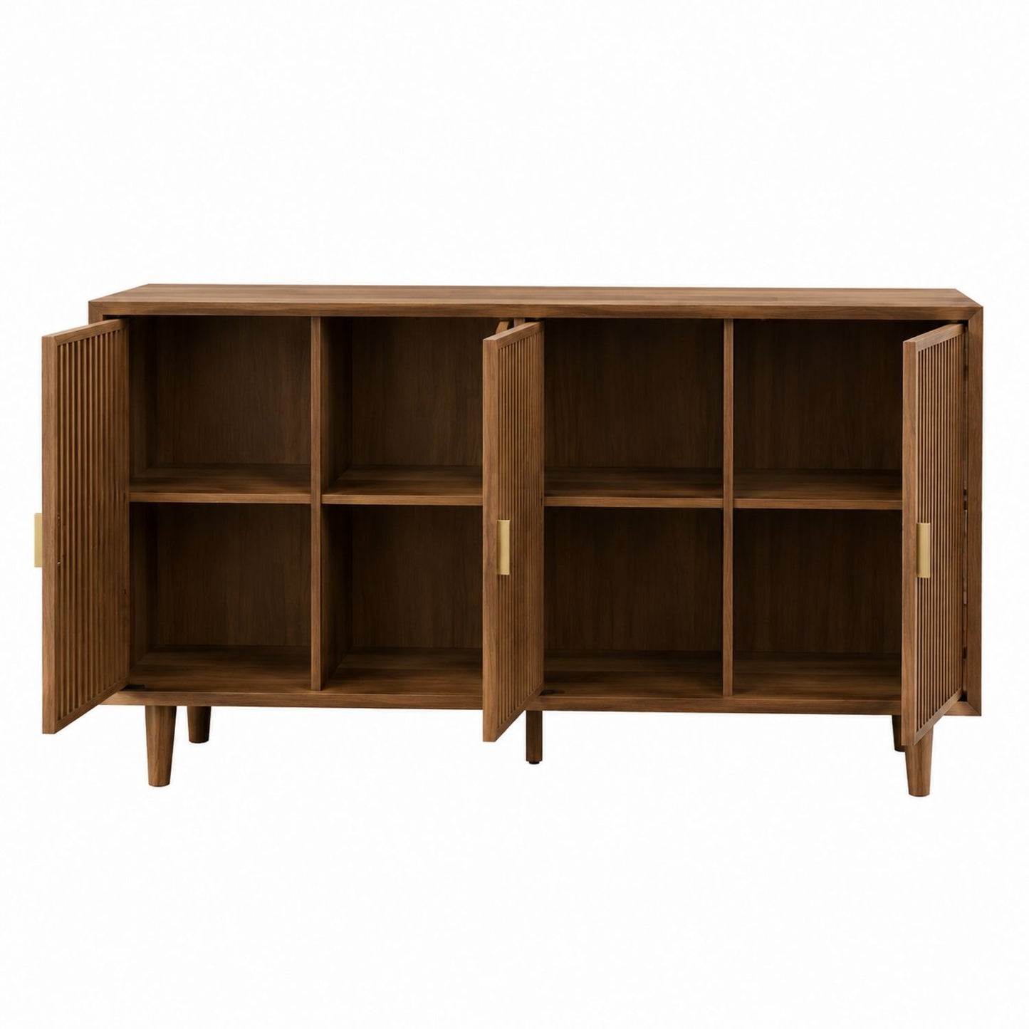 Walnut Storage Cabinet with Shelves and Doors 31.5in x 59in x 15.75in
