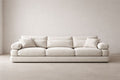 Beige Bouclé Fabric Three-Seater Sofa