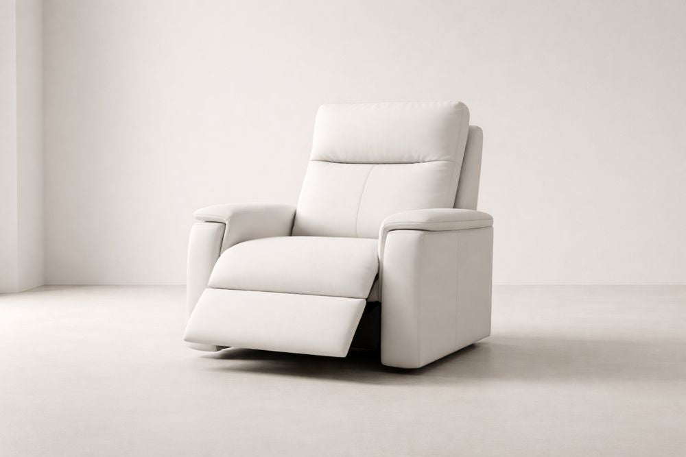 White Faux Leather Recliner Chair Adjustable