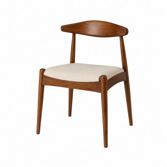 Wood Dining Chair with Polyester Fabric Seat
