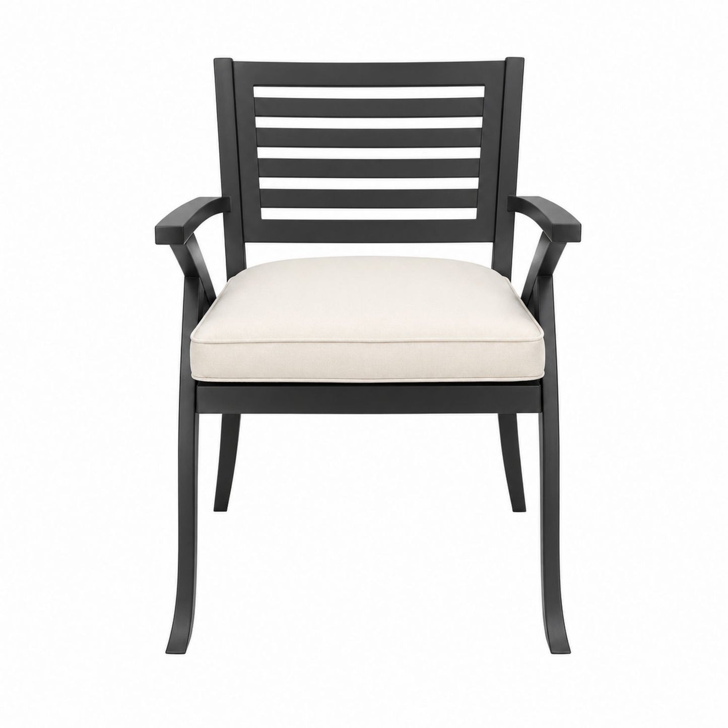 Aluminum Armchair with Cushioned Seat Black 75cm