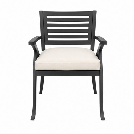 Aluminum Armchair with Cushioned Seat Black 75cm