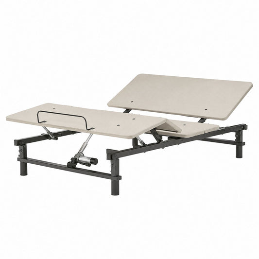 Adjustable Steel and Polyester Bed Frame with Electric Mechanism Beige 203cm x 152cm
