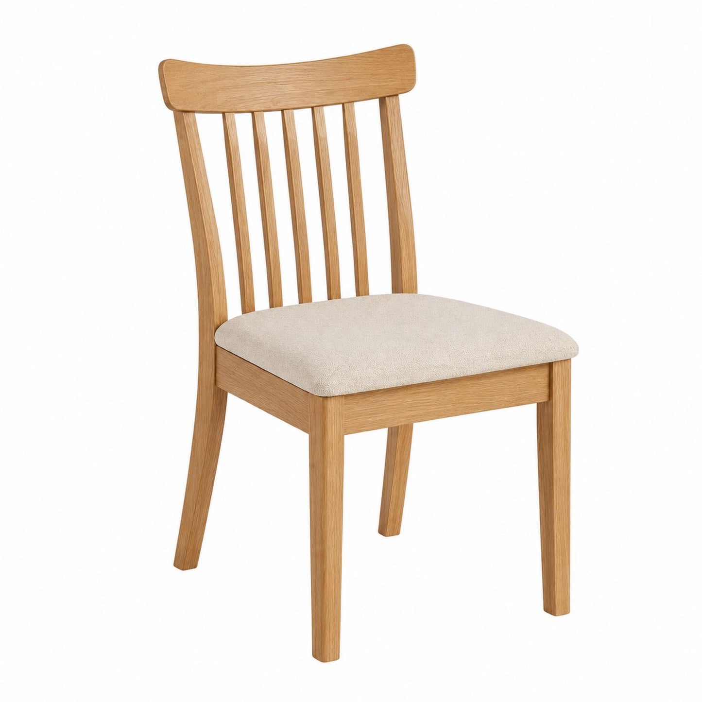 Oak Dining Chair with Fabric Upholstery