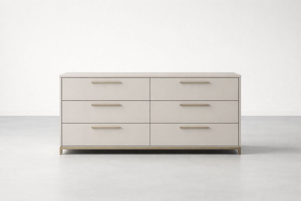 6-Drawer Dresser Engineered Wood Beige